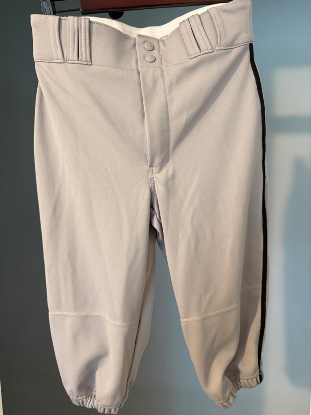 Gray Baseball knickers with Black Side Stripe YL